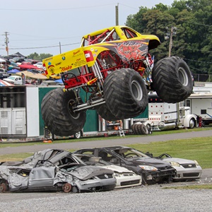 monstertruck Monster truck in the air